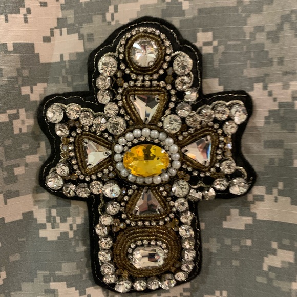 Bling Repurposed Army Jacket- BLING LOVE! - Picture 2 of 8